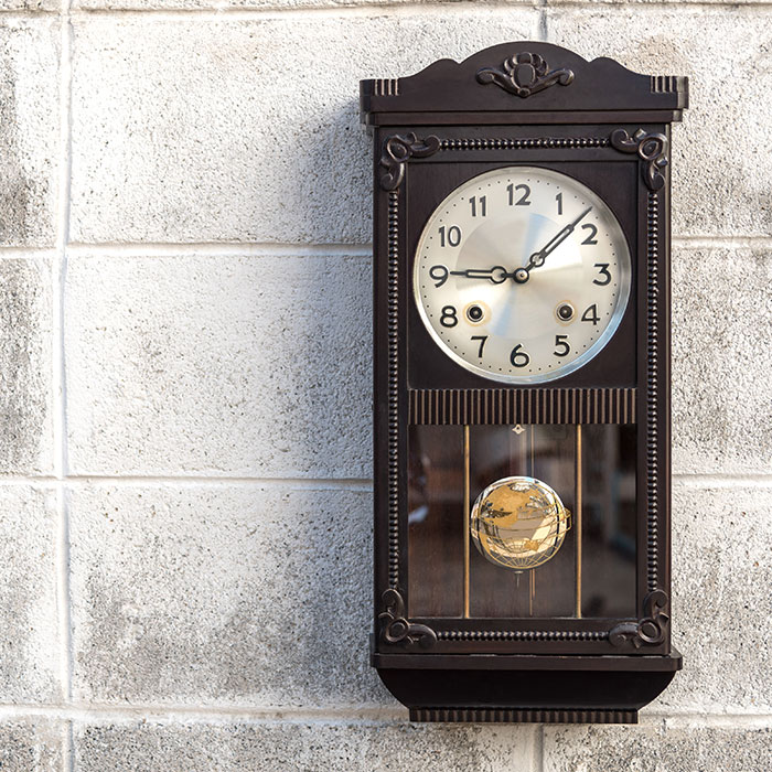 Eight Day Spring Wound Pendulum Clock With Key Table or Wall Mount by the  New England Clock Company 